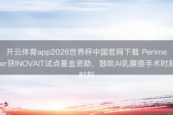 开云体育app2026世界杯中国官网下载 Perimeter获INOVAIT试点基金资助，鼓吹AI乳腺癌手术时刻