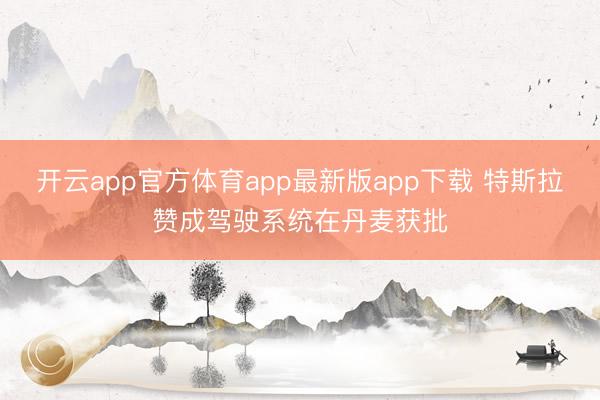 开云app官方体育app最新版app下载 特斯拉赞成驾驶系统在丹麦获批