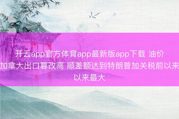 开云app官方体育app最新版app下载 油价推进加拿大出口篡改高 顺差额达到特朗普加关税前以来最大