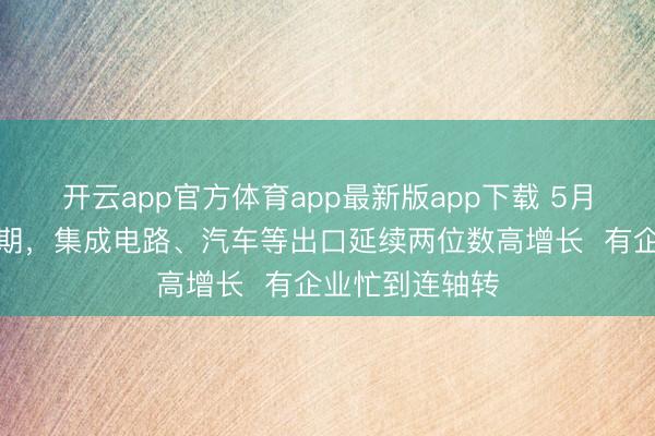 开云app官方体育app最新版app下载 5月外贸增速超预期，集成电路、汽车等出口延续两位数高增长  有企业忙到连轴转
