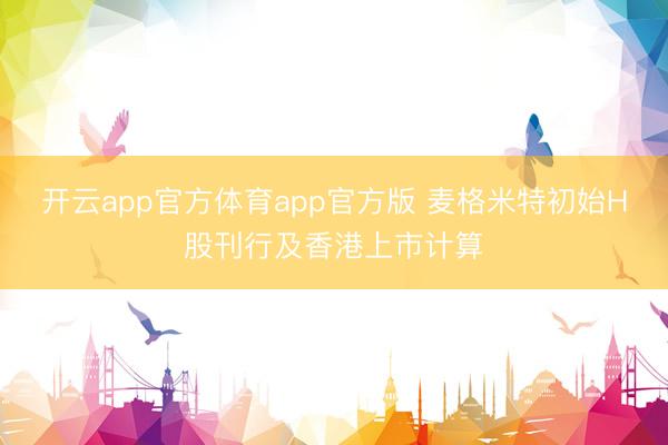 开云app官方体育app官方版 麦格米特初始H股刊行及香港上市计算