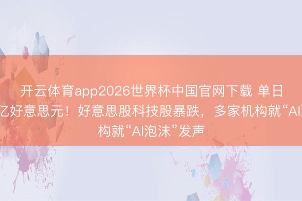 开云体育app2026世界杯中国官网下载 单日挥发逾万亿好意思元!好意思股科技股暴跌,多家机构就“AI泡沫”发声