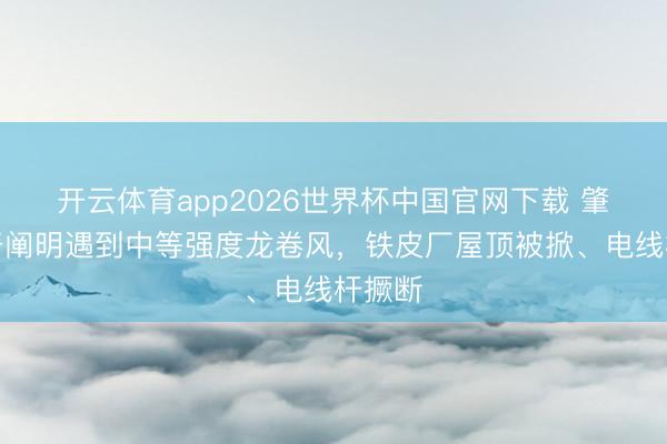 开云体育app2026世界杯中国官网下载 肇庆封开阐明遇到中等强度龙卷风，铁皮厂屋顶被掀、电线杆撅断